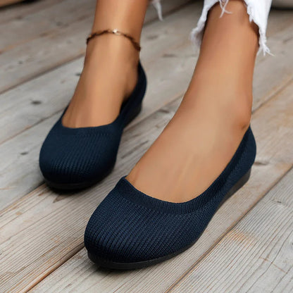 Image of Dames Slip-On Gebreide Ballerina's