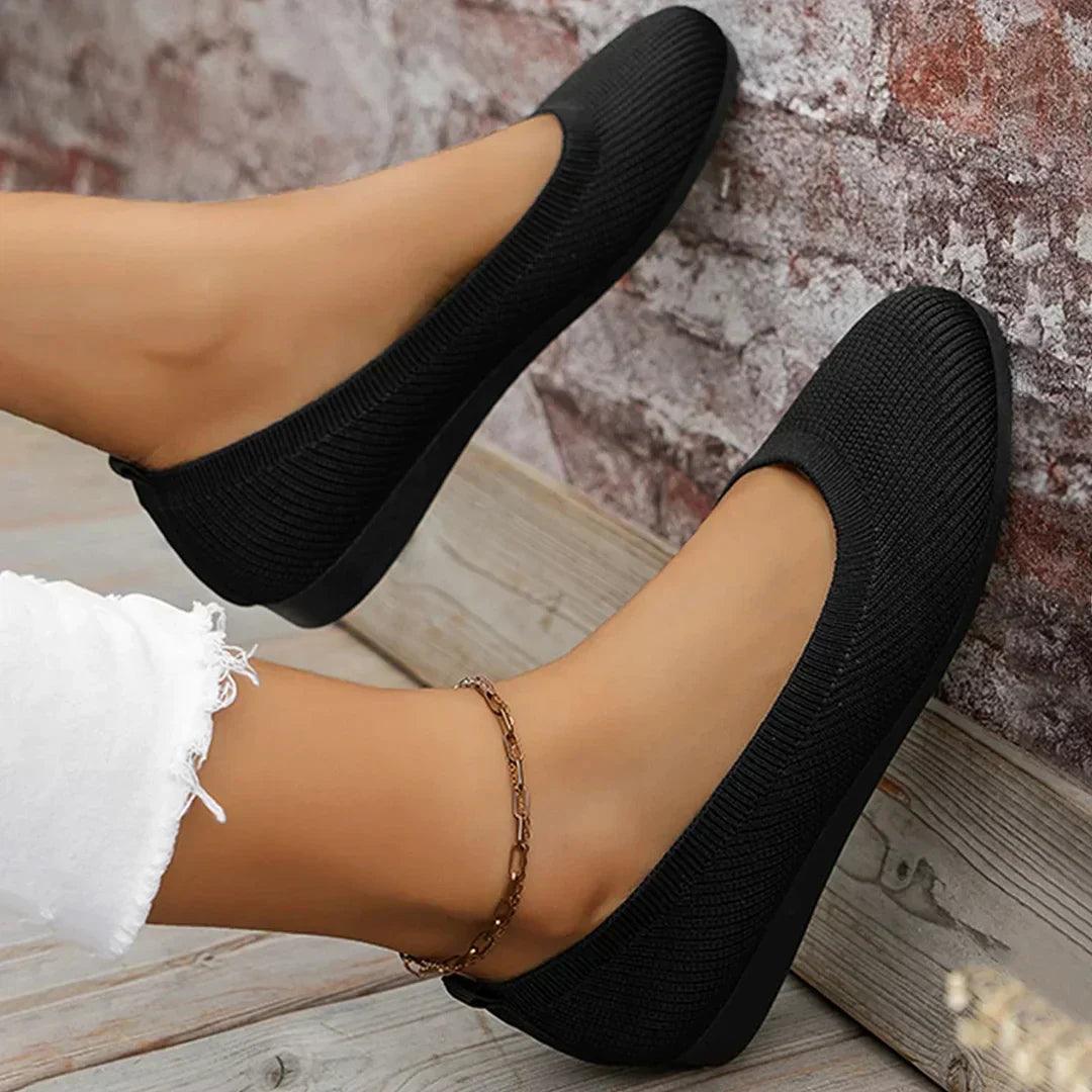 Image of Dames Slip-On Gebreide Ballerina's
