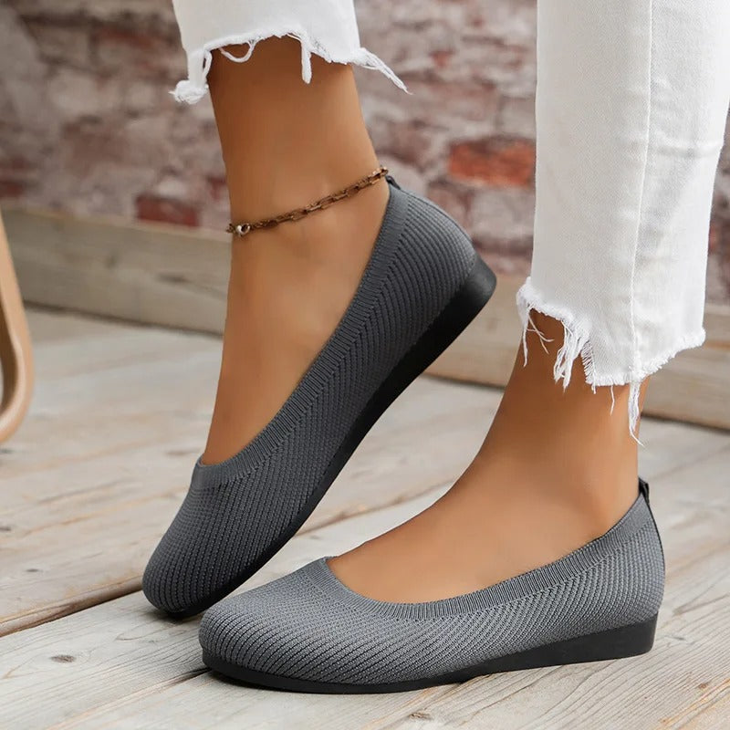 Image of Dames Slip-On Gebreide Ballerina's