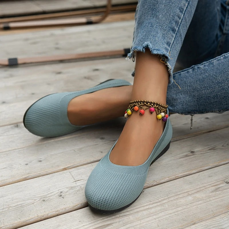 Image of Dames Slip-On Gebreide Ballerina's