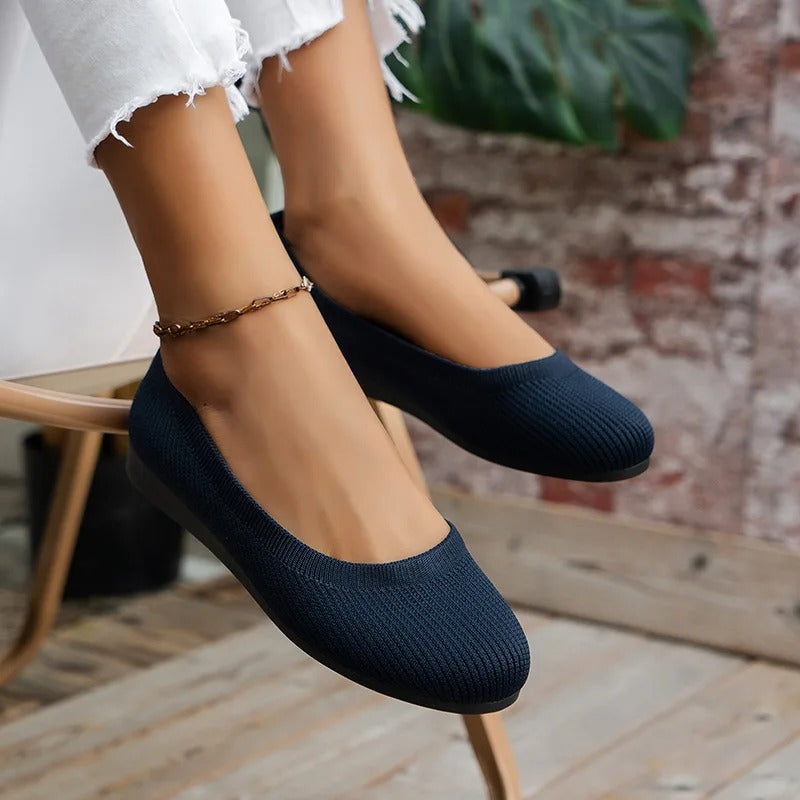 Image of Dames Slip-On Gebreide Ballerina's