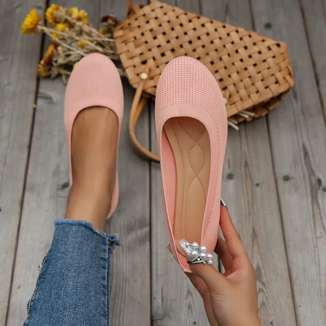 Image of Dames Slip-On Gebreide Ballerina's