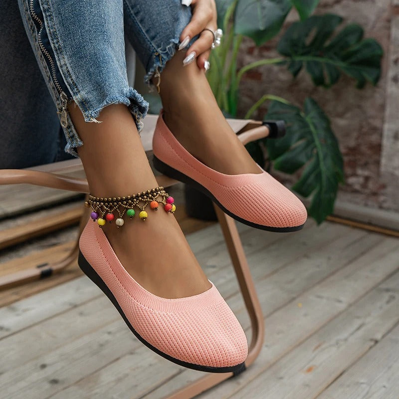 Image of Dames Slip-On Gebreide Ballerina's
