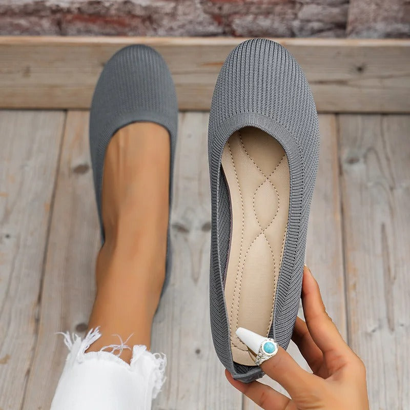 Image of Dames Slip-On Gebreide Ballerina's