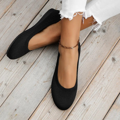 Image of Dames Slip-On Gebreide Ballerina's