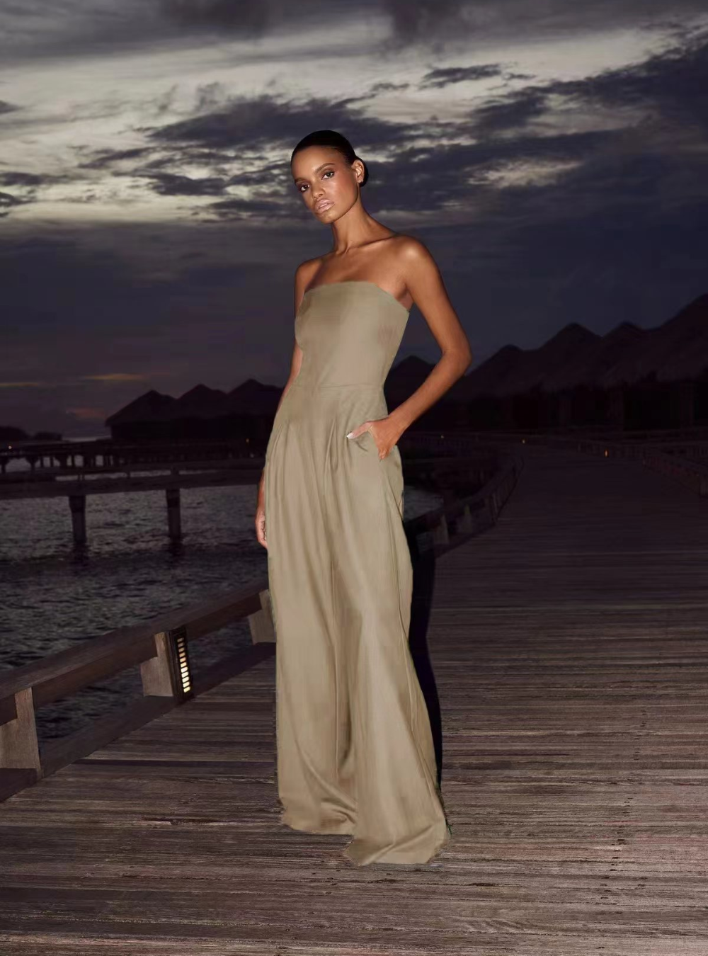 Image of Dames Strapless Wijde Pijpen Top