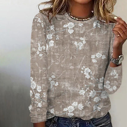 Image of Dames Top met Lange Mouwen en Bloemenprint
