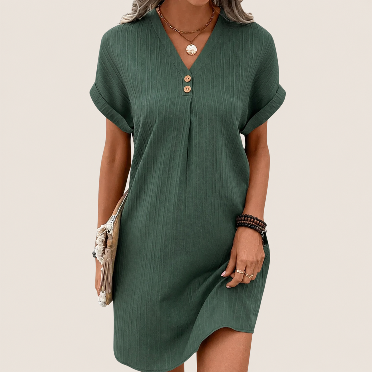 Dames V-Hals Mini Jurk - Image 1