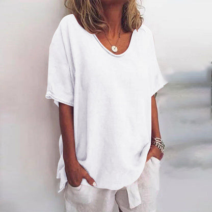 Image of Dames V-hals Oversized T-shirt