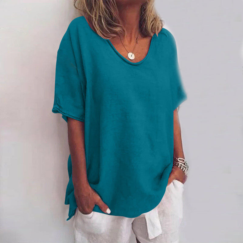 Image of Dames V-hals Oversized T-shirt