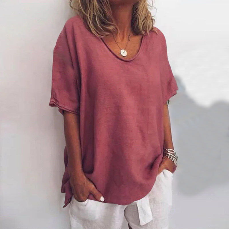 Image of Dames V-hals Oversized T-shirt