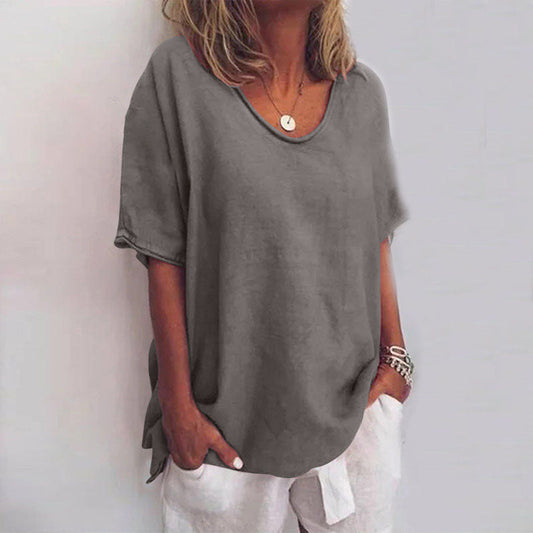 Image of Dames V-hals Oversized T-shirt
