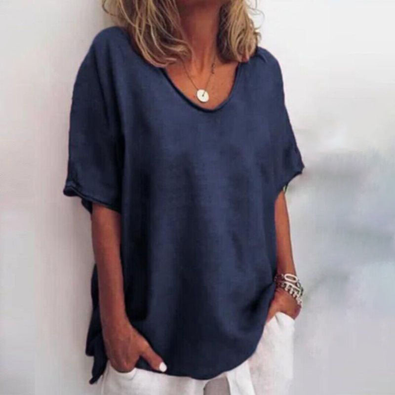 Image of Dames V-hals Oversized T-shirt