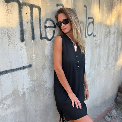 Image of Dames Zomer Mini-jurk met Knoopsluiting