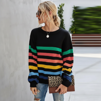 Gestreept Cropped Trui voor Dames - Image 1