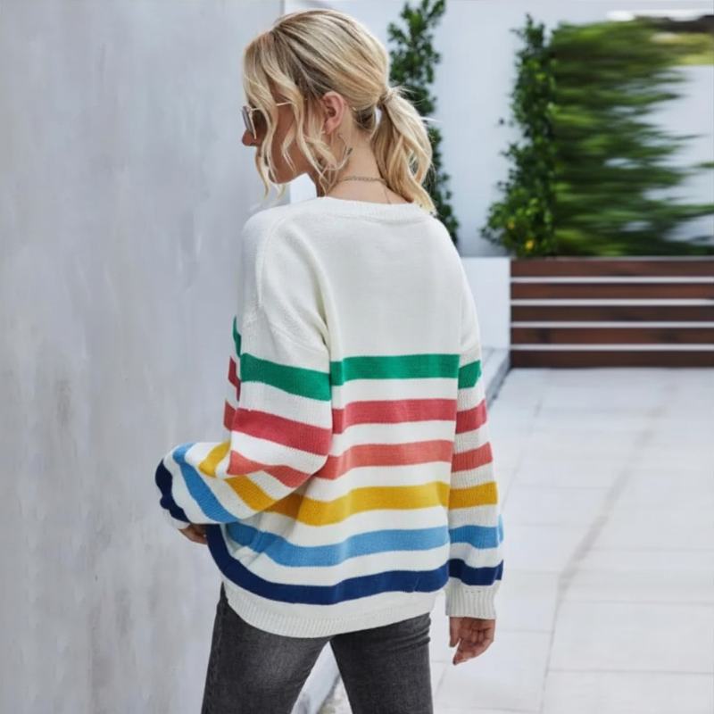 Gestreept Cropped Trui voor Dames - Image 3