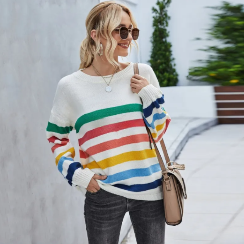 Gestreept Cropped Trui voor Dames - Image 4