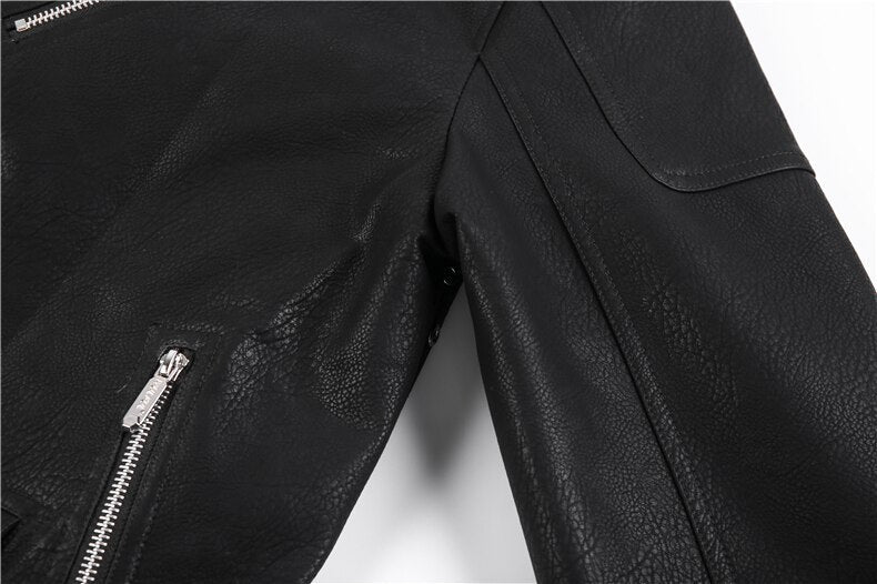 Image of Heren Asymmetrisch Bikerjack met Rits