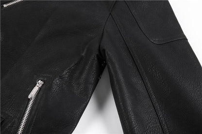 Image of Heren Asymmetrisch Bikerjack met Rits