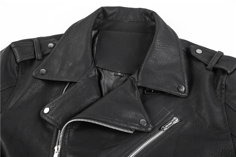 Image of Heren Asymmetrisch Bikerjack met Rits