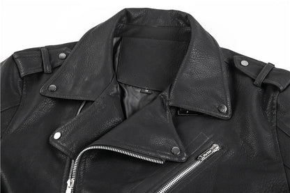 Image of Heren Asymmetrisch Bikerjack met Rits