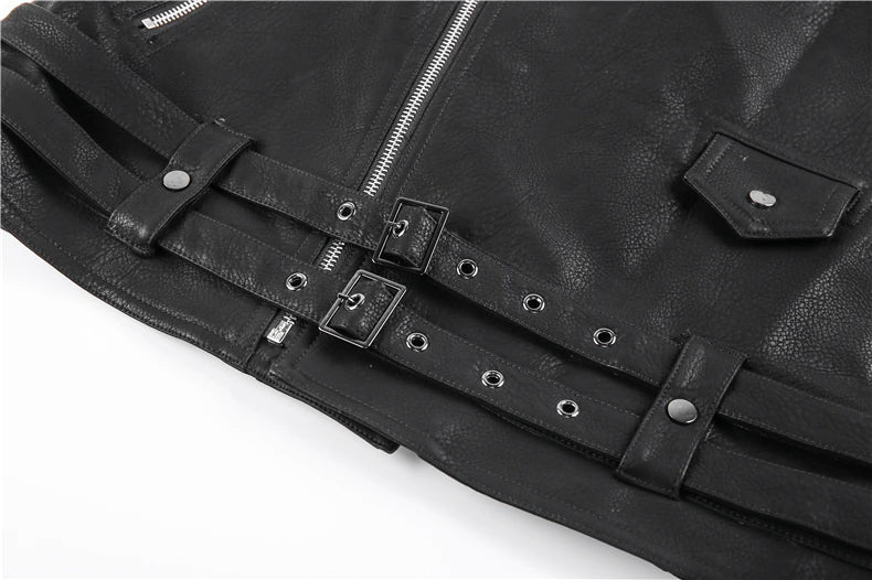Image of Heren Asymmetrisch Bikerjack met Rits