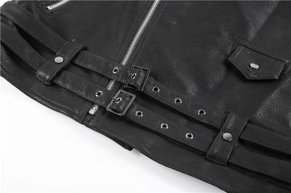 Image of Heren Asymmetrisch Bikerjack met Rits