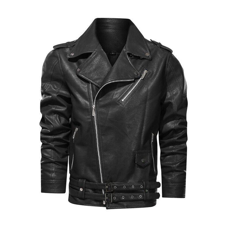 Image of Heren Asymmetrisch Bikerjack met Rits