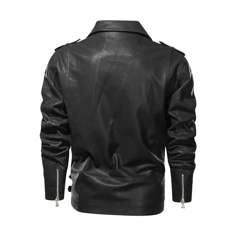 Image of Heren Asymmetrisch Bikerjack met Rits