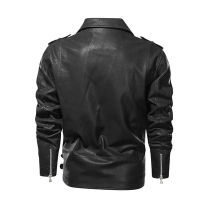 Image of Heren Asymmetrisch Bikerjack met Rits