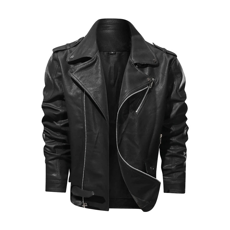 Image of Heren Asymmetrisch Bikerjack met Rits