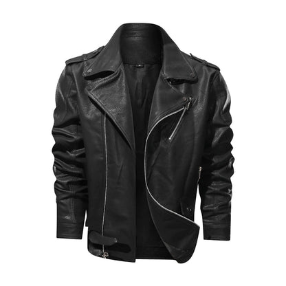 Image of Heren Asymmetrisch Bikerjack met Rits