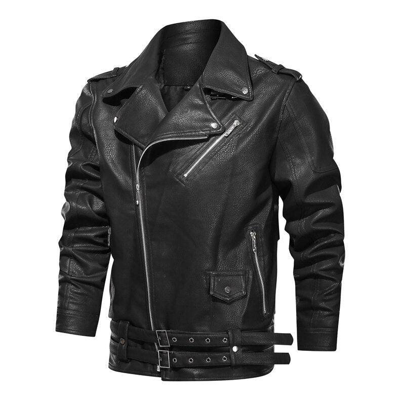 Image of Heren Asymmetrisch Bikerjack met Rits