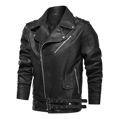 Image of Heren Asymmetrisch Bikerjack met Rits