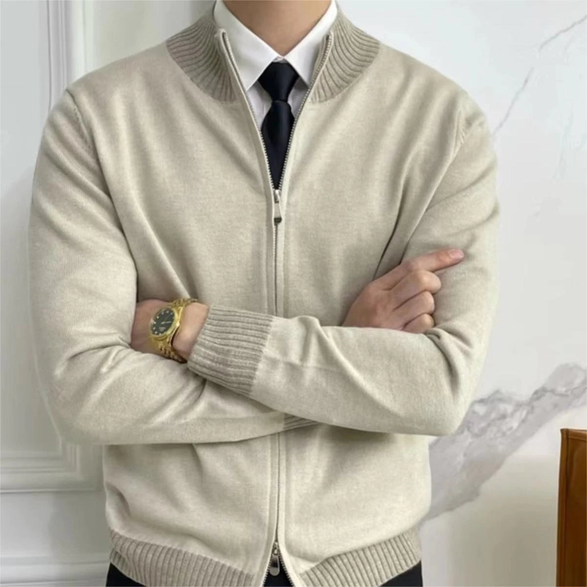 Image of Heren Cardigan met Volledige Rits