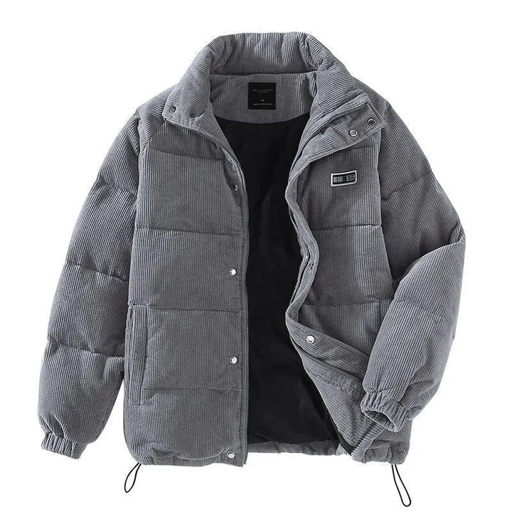 Image of Heren Corduroy Pufferjack met Opstaande Kraag