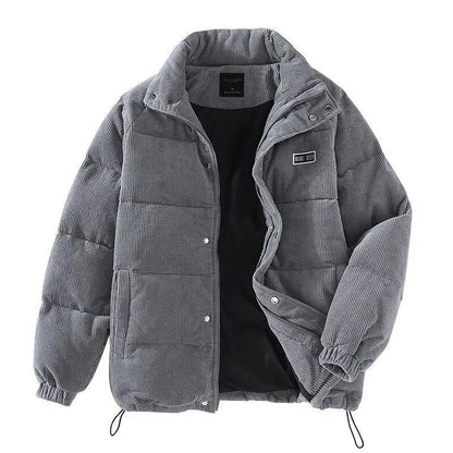Image of Heren Corduroy Pufferjack met Opstaande Kraag