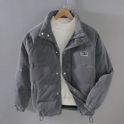 Image of Heren Corduroy Pufferjack met Opstaande Kraag