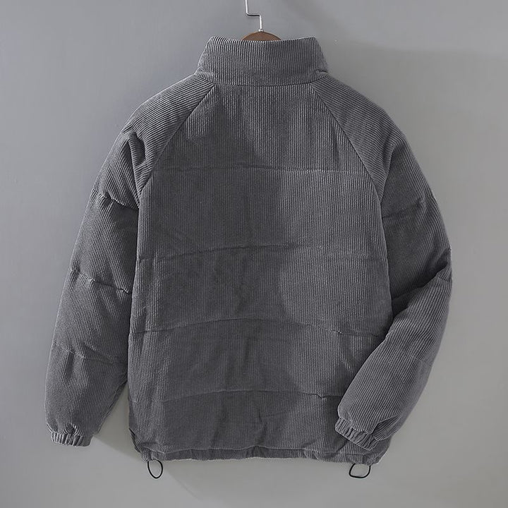 Image of Heren Corduroy Pufferjack met Opstaande Kraag