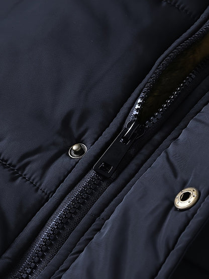 Image of Heren Gewatteerde Jas met Capuchon en Bontrand
