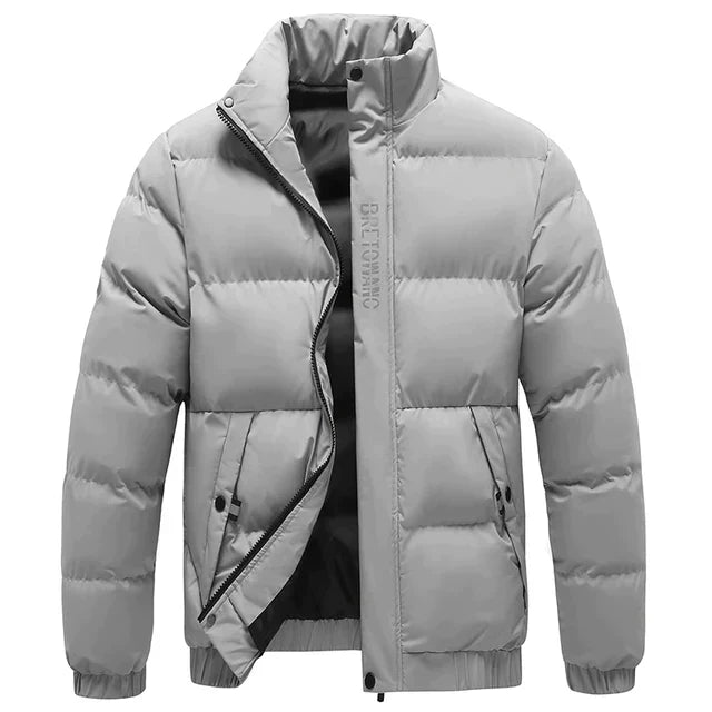 Image of Heren Gewatteerde Puffer Jas met Opstaande Kraag