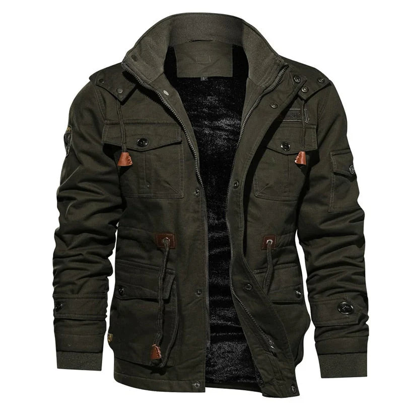 Image of Heren Hooded Military Cargo Jas