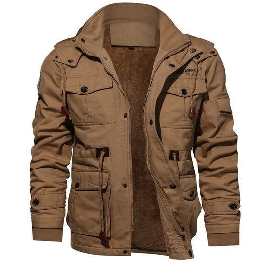 Image of Heren Hooded Military Cargo Jas