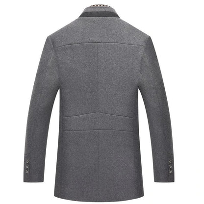 Image of Heren Jas met Opstaande Kraag en Knoopsluiting
