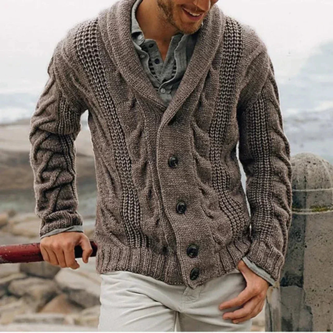 Image of Heren Shawlkraag Gebreid Vest