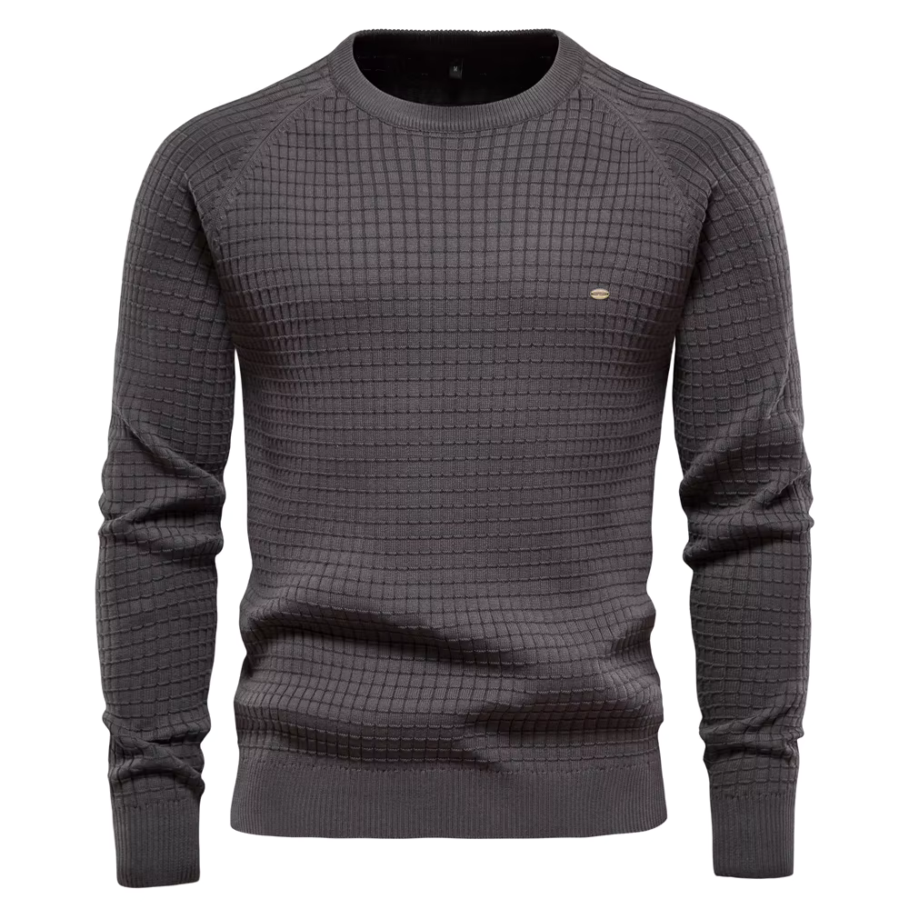 Image of Heren Trui met Textuur en Ronde Hals