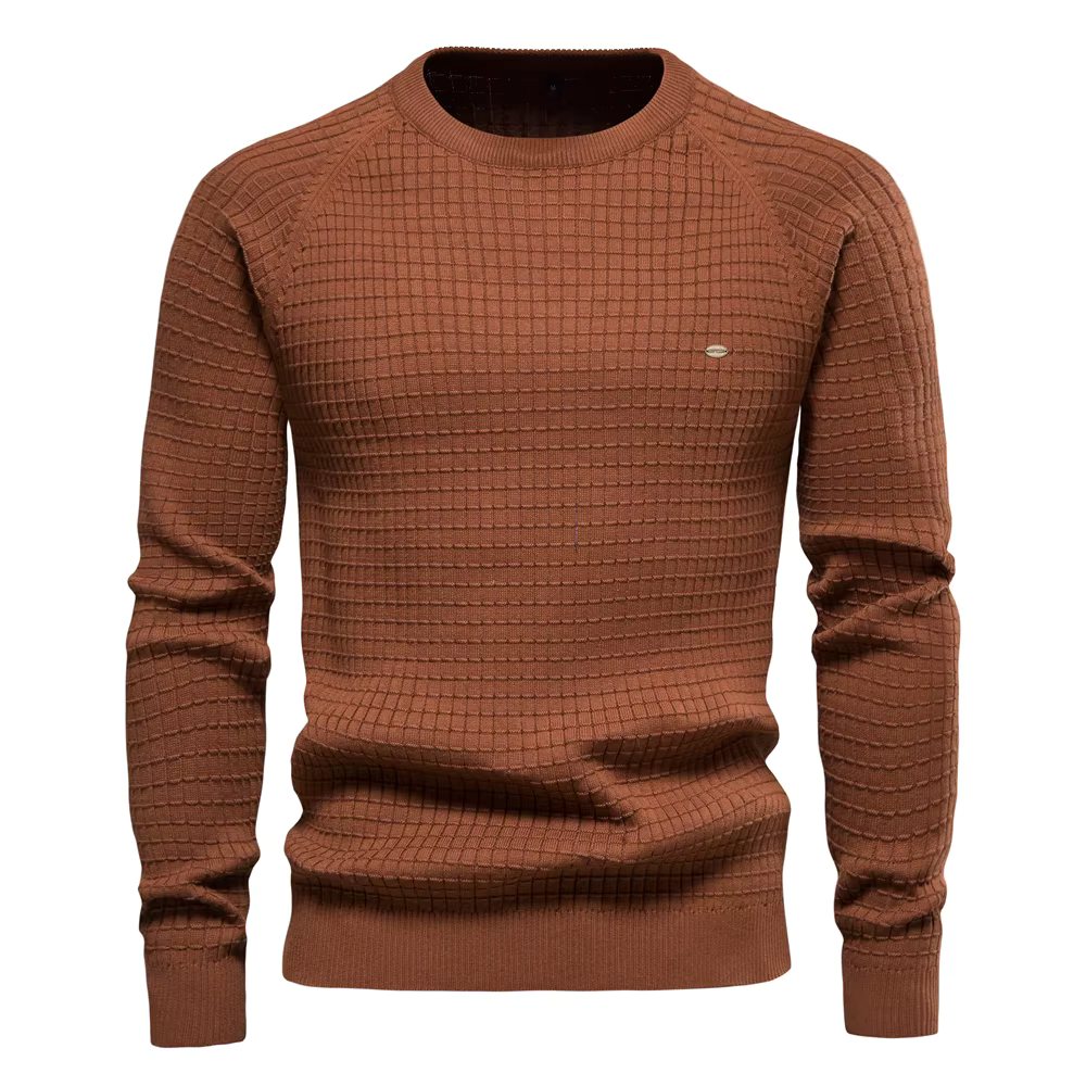 Image of Heren Trui met Textuur en Ronde Hals