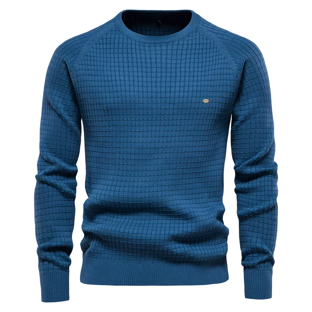 Image of Heren Trui met Textuur en Ronde Hals