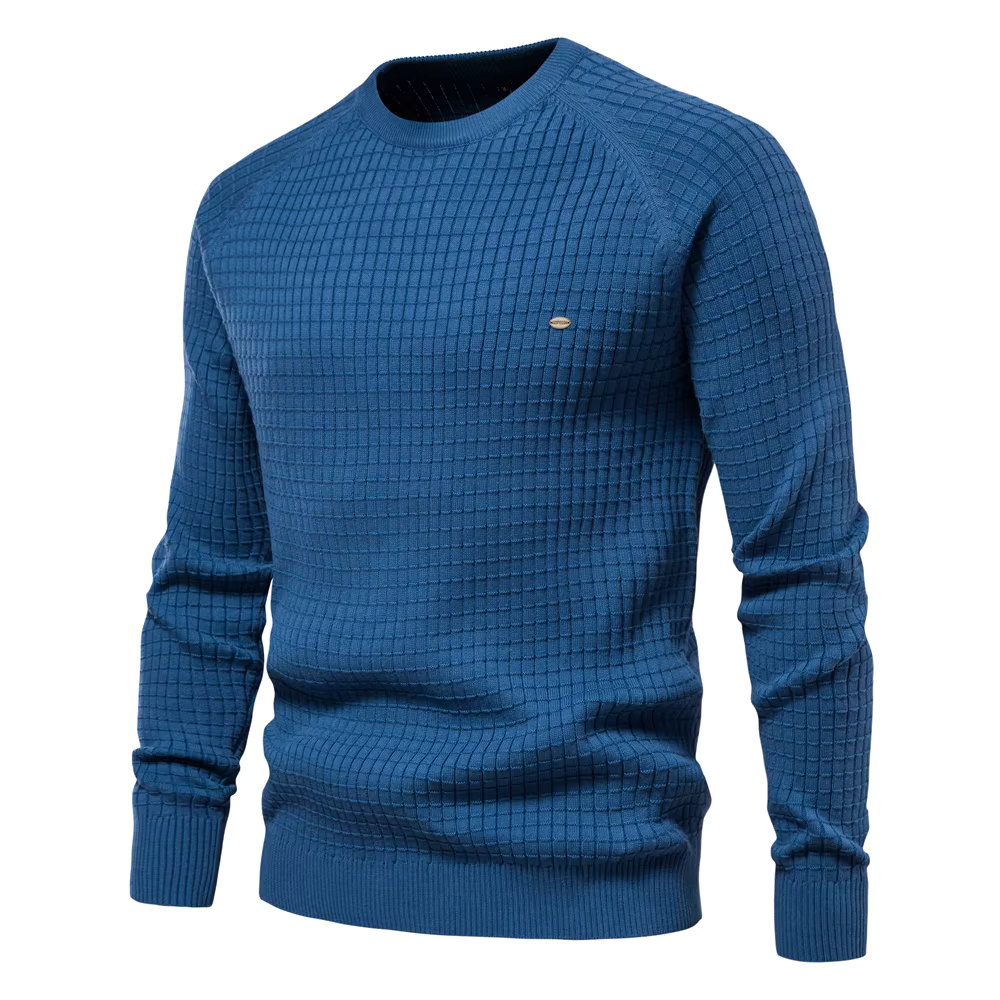 Image of Heren Trui met Textuur en Ronde Hals