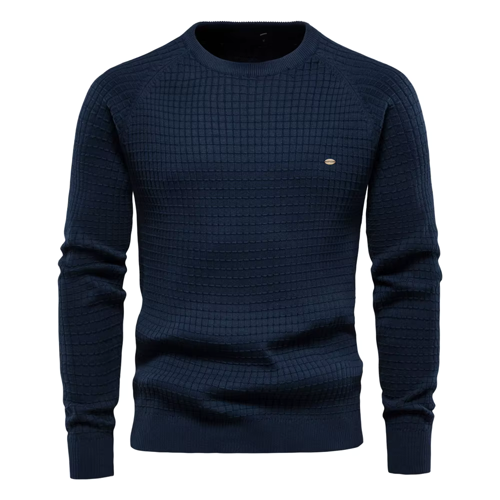 Image of Heren Trui met Textuur en Ronde Hals
